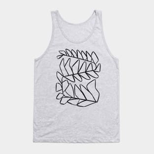 Snaky Fern Charcoal Drawing Tank Top